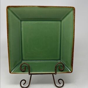 POTTERY BARN 9.25 Green Asian Square Vegetable Bowl